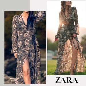 ZARA Printed Dress with Embroidery
